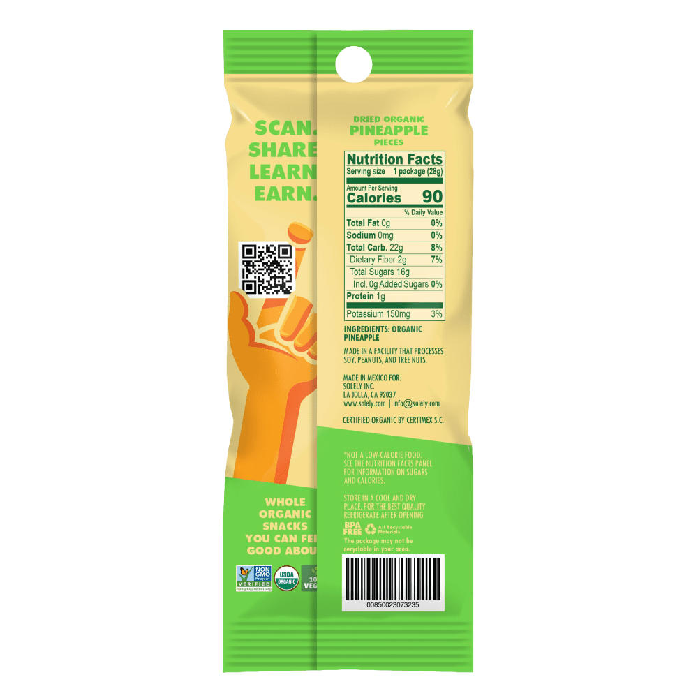 Dried Organic Pineapple Pieces